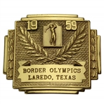 Jacky Cupits 1959 Border Olympics University Golf Gold Tone Belt Buckle