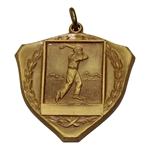 Jacky Cupits 1956 Unmarked Post Swing Golfer Gold Tone Medal