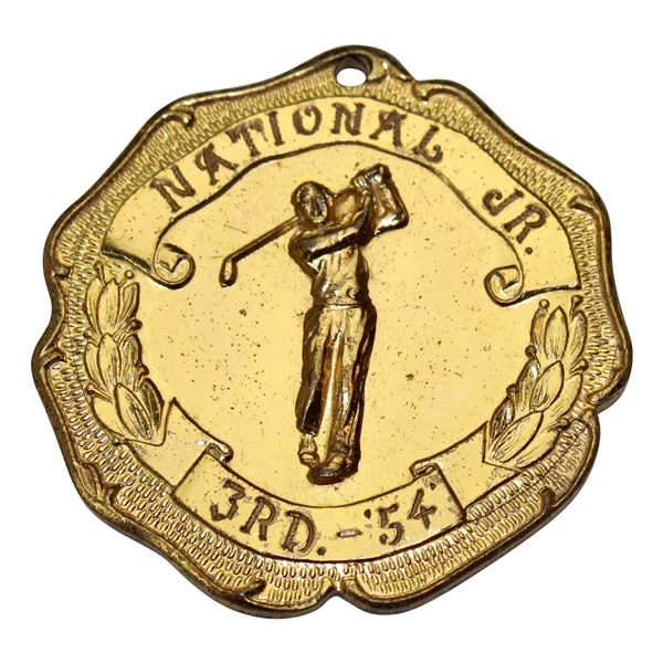 Jacky Cupits 1954 National Jr. 3rd Place Gold Tone Medal