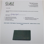 Jacky Cupit's 1967 Masters Tournament Contestant Gift - Address Book w/Jacky Cupit