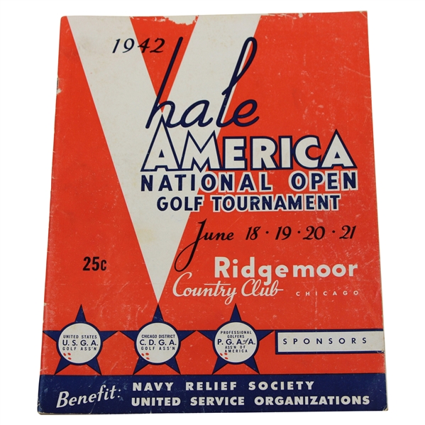 1942 Hale America National Open at Ridgemoor CC Program - Ben Hogan Winner