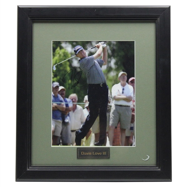 Davis Love III Signed Post Swing Photo - Framed w/Nameplate JSA ALOA