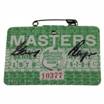 Gary Player Signed 1978 Masters Tournament SERIES Badge #10377 JSA ALOA