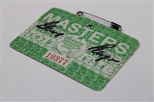 Gary Player Signed 1978 Masters Tournament SERIES Badge #10377 JSA ALOA