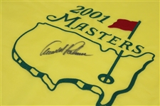 Arnold Palmer Signed 2001 Masters Tournament Embroidered Flag JSA ALOA