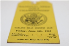 1924 US Open Final Rd Ticket - Walker vs Jones - Only One Known