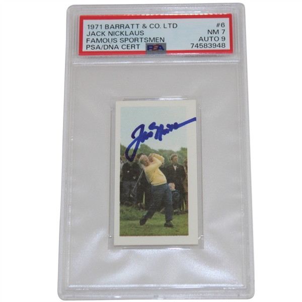 Jack Nicklaus Signed 1971 Barratt & Co. Ltd Rookie Card NM-7 AUTO 9