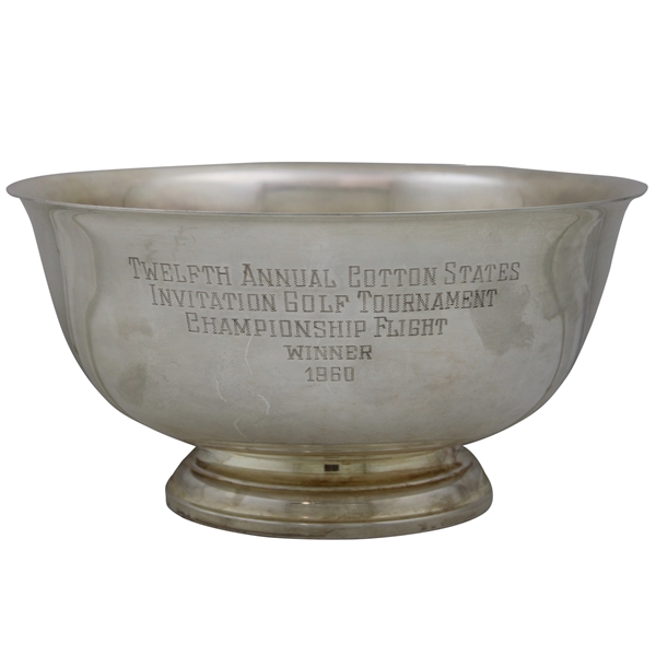 Jacky Cupits 1960 Cotton State Inv. Golf Tournament Championship Sterling Silver Flight Trophy