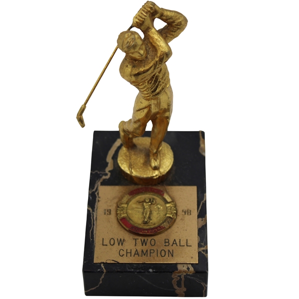 Jacky Cupits 1958 Southwest Invitational Low Two Ball Champion Trophy
