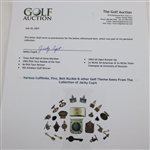 Various Cufflinks, Pins, Belt Buckle & other Golf Theme Items From The Collection of Jacky Cupit