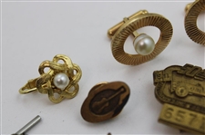 Various Cufflinks, Pins, Belt Buckle & other Golf Theme Items From The Collection of Jacky Cupit