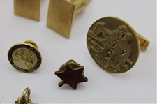Various Cufflinks, Pins, Belt Buckle & other Golf Theme Items From The Collection of Jacky Cupit