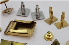 Various Cufflinks, Pins, Belt Buckle & other Golf Theme Items From The Collection of Jacky Cupit