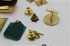 Various Cufflinks, Pins, Belt Buckle & other Golf Theme Items From The Collection of Jacky Cupit