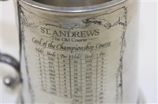 St. Andrews 'The Old Course' Course Layout/Scorecard Pewter Golf Tankard - Made in England