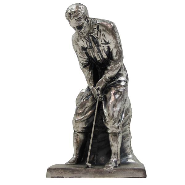 Vintage Bobby Jones Silvered Metal Putting Statue by Weidlich Brothers WB