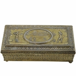 Golf Themed Gold Tone JB Pat Trinket Box