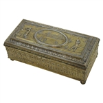 Golf Themed Gold Tone JB Pat Trinket Box