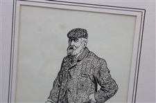 Old Tom Morris Ink On Paper - Framed