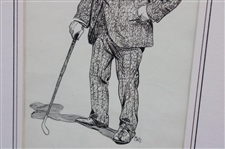 Old Tom Morris Ink On Paper - Framed