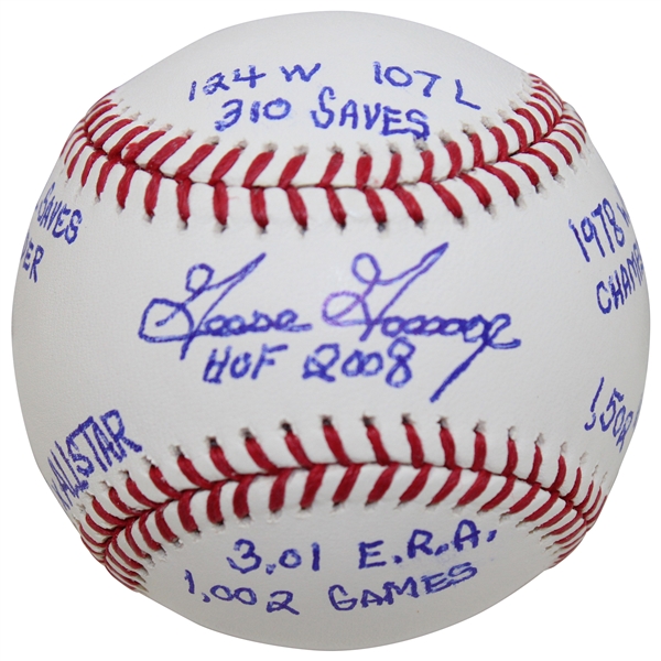 MLB HOF Pitcher Goose Gossage Signed Rawlings Official Baseballs w/Full Stats Inscriptions JSA ALOA