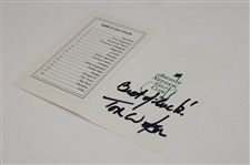 Tom Watson Signed Augusta National GC Scorecard JSA ALOA