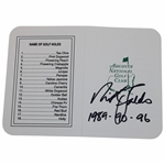 Nick Faldo Signed Augusta National GC Scorecard JSA ALOA