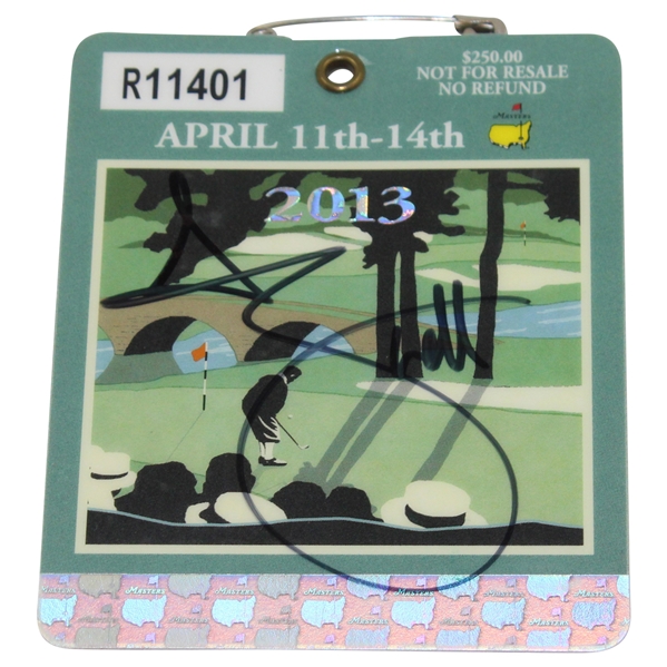 Adam Scott Signed 2013 Masters Tournament SERIES Badge #R11400 JSA ALOA