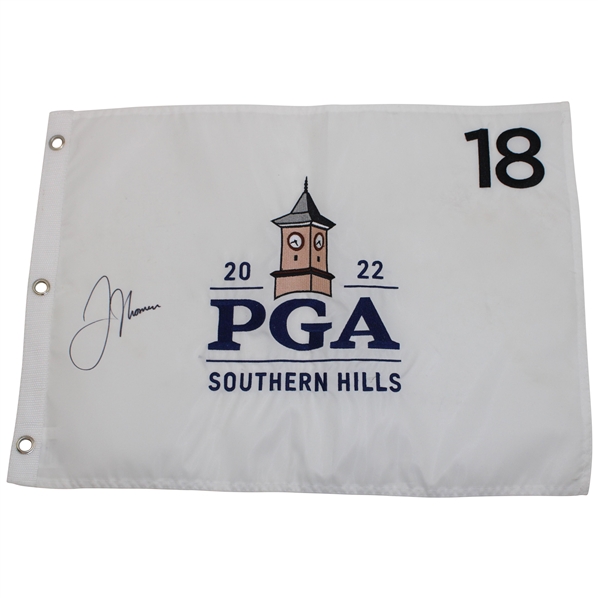 Justin Thomas Signed 2022 PGA Championship at Southern Embroidered Hills Flag JSA ALOA