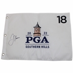 Justin Thomas Signed 2022 PGA Championship at Southern Embroidered Hills Flag JSA ALOA