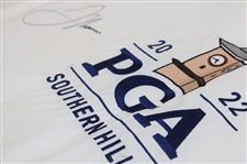Justin Thomas Signed 2022 PGA Championship at Southern Embroidered Hills Flag JSA ALOA