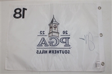 Justin Thomas Signed 2022 PGA Championship at Southern Embroidered Hills Flag JSA ALOA