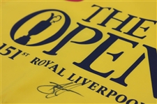 Brian Harmon Signed The Open at Royal Liverpool Flag JSA ALOA
