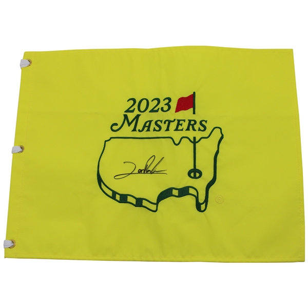 Jon Rahm Signed 2023 Masters Tournament Embroidered Flag JSA ALOA