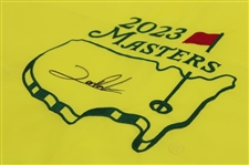 Jon Rahm Signed 2023 Masters Tournament Embroidered Flag JSA ALOA