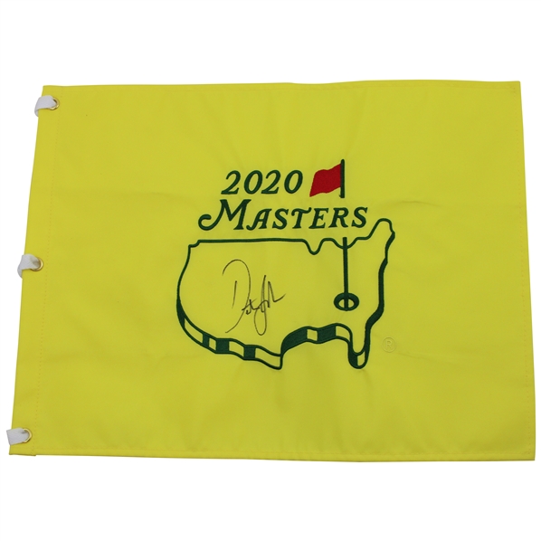 Dustin Johnson Signed 2020 Masters Embroidered Tournament Flag JSA ALOA