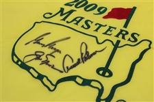 Big 3' Arnold Palmer, Jack Nicklaus & Gary Player Signed 2009 Masters Flag JSA ALOA