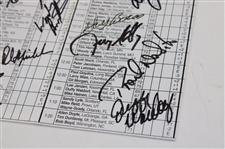 Multi Signed 1996 Friday Pairing Sheet JSA #YY23059