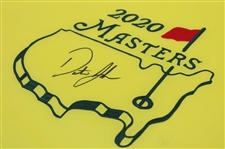Dustin Johnson Signed 2020 Masters Tournament Embroidered Flag Beckett #BM63487