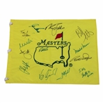 Thirteen (13) Champs Signed Undated Masters Tournament Embroidered Flag JSA ALOA
