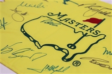 Thirteen (13) Champs Signed Undated Masters Tournament Embroidered Flag JSA ALOA