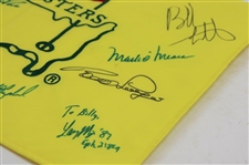 Thirteen (13) Champs Signed Undated Masters Tournament Embroidered Flag JSA ALOA