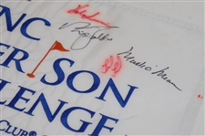 Nicklaus & Others Multi-Signed PNC Father Son Golf Challenge Embroidered Flag JSA ALOA