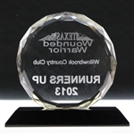 Jacky Cupit's 2013 Texas Wounded Warrior Glass Runner Up Trophy
