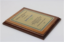 Jacky Cupit's 2018 Lifetime Achievement Award Plaque
