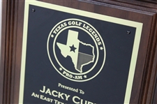 Jacky Cupit's Texas Golf Legends Pro-Am Support Appreciation Plaque