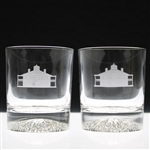 Two (2) Augusta National Golf Club Clubhouse Rocks Glasses