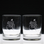 Two (2) Augusta National Golf Club Logo Rocks Glasses