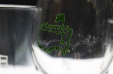 Three (3) Augusta National Golf Club & Masters Logo Glasses - Water, Wine, Coffee