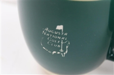 Two (2) Augusta National GC Green & Tan Ceramic Coffee Mugs